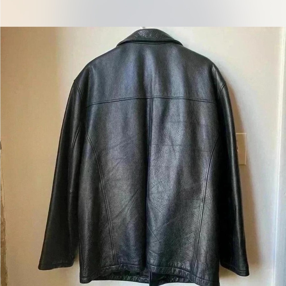Men's Black Leather Jacket - Picture 5 of 8
